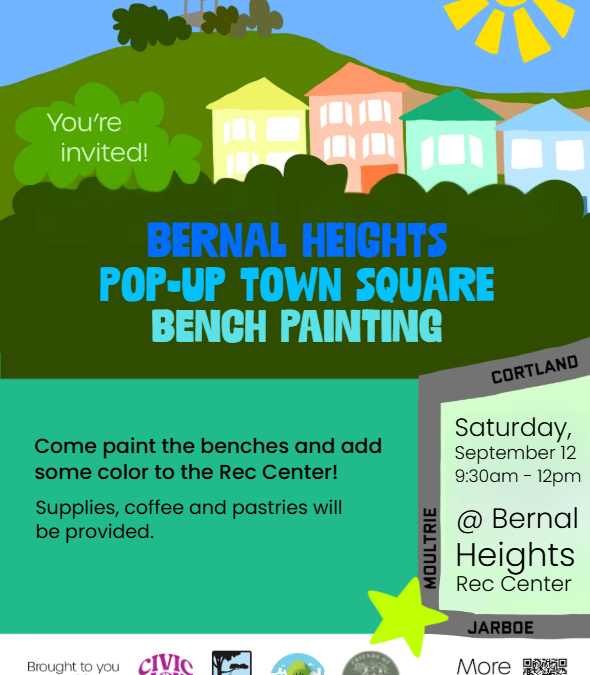 Bernal Heights Pop-Up Town Square Bench Painting