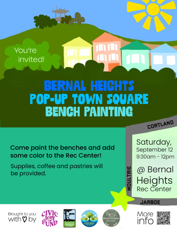 Bernal Heights Pop-Up Town Square Bench Painting